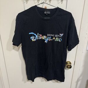Hong Kong Disneyland Castle T-Shirt Black Park Exclusive Disney Tee Mens Size XL